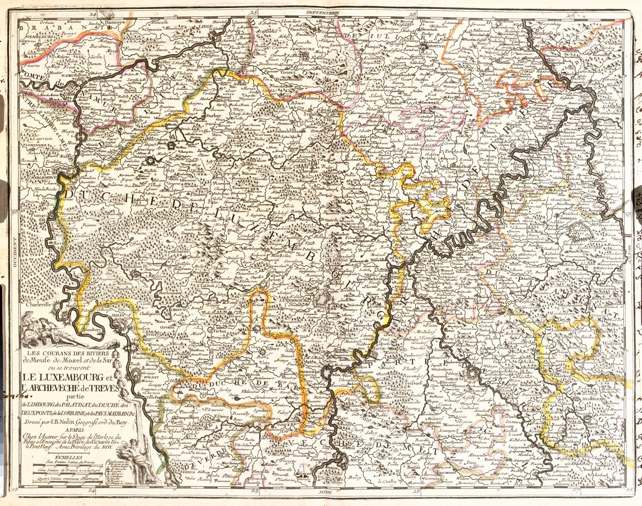 Bélgica (Región Valona), Alemania (Estado: Renania-Palatinado), Luxemburgo, Francia (Región: Lorena, Champaña-Ardenas) de Jean Baptiste Nolin