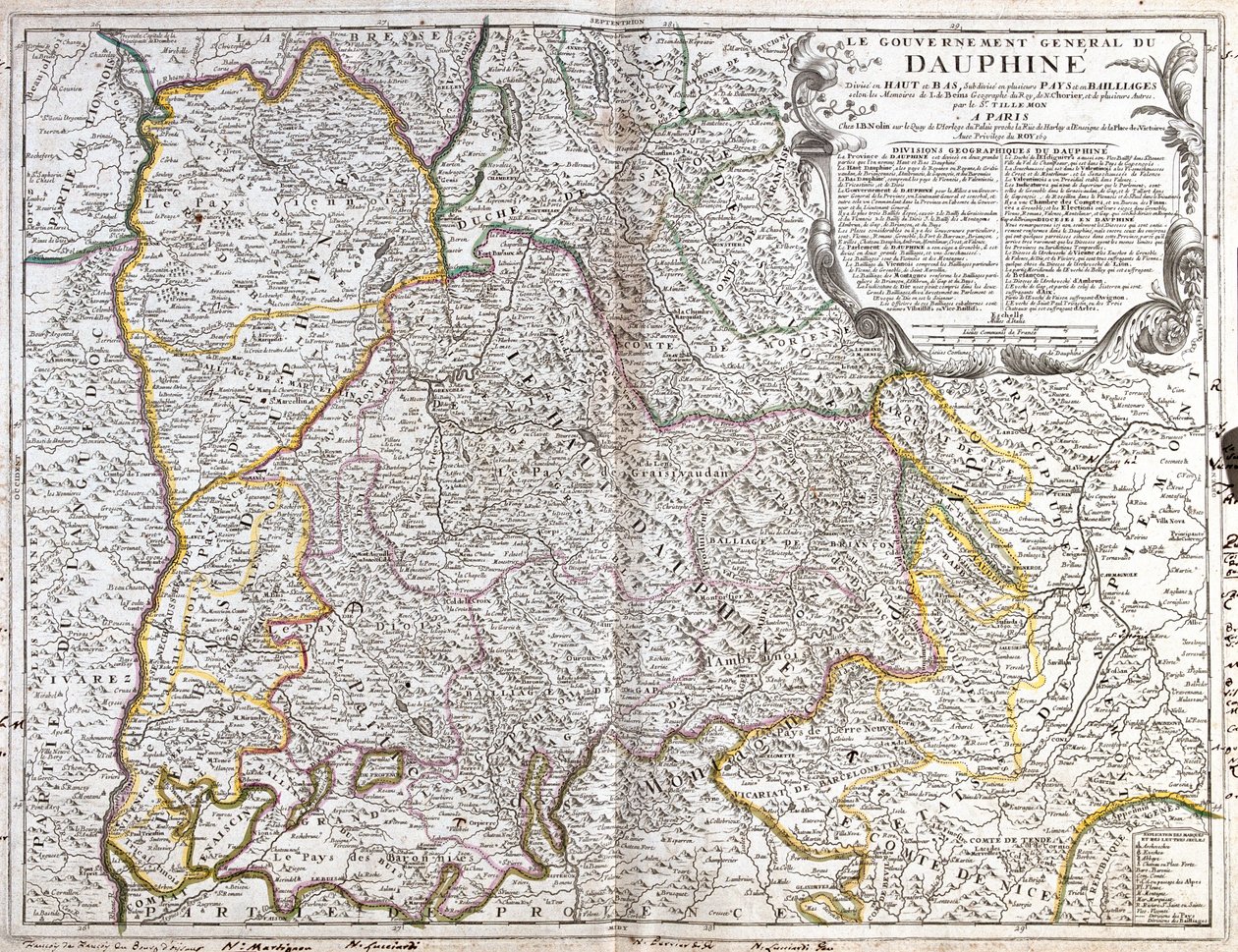 Francia (Región: Ródano-Alpes, Provenza-Alpes-Costa Azul), Italia (oeste del Piamonte) de Jean Baptiste Nolin