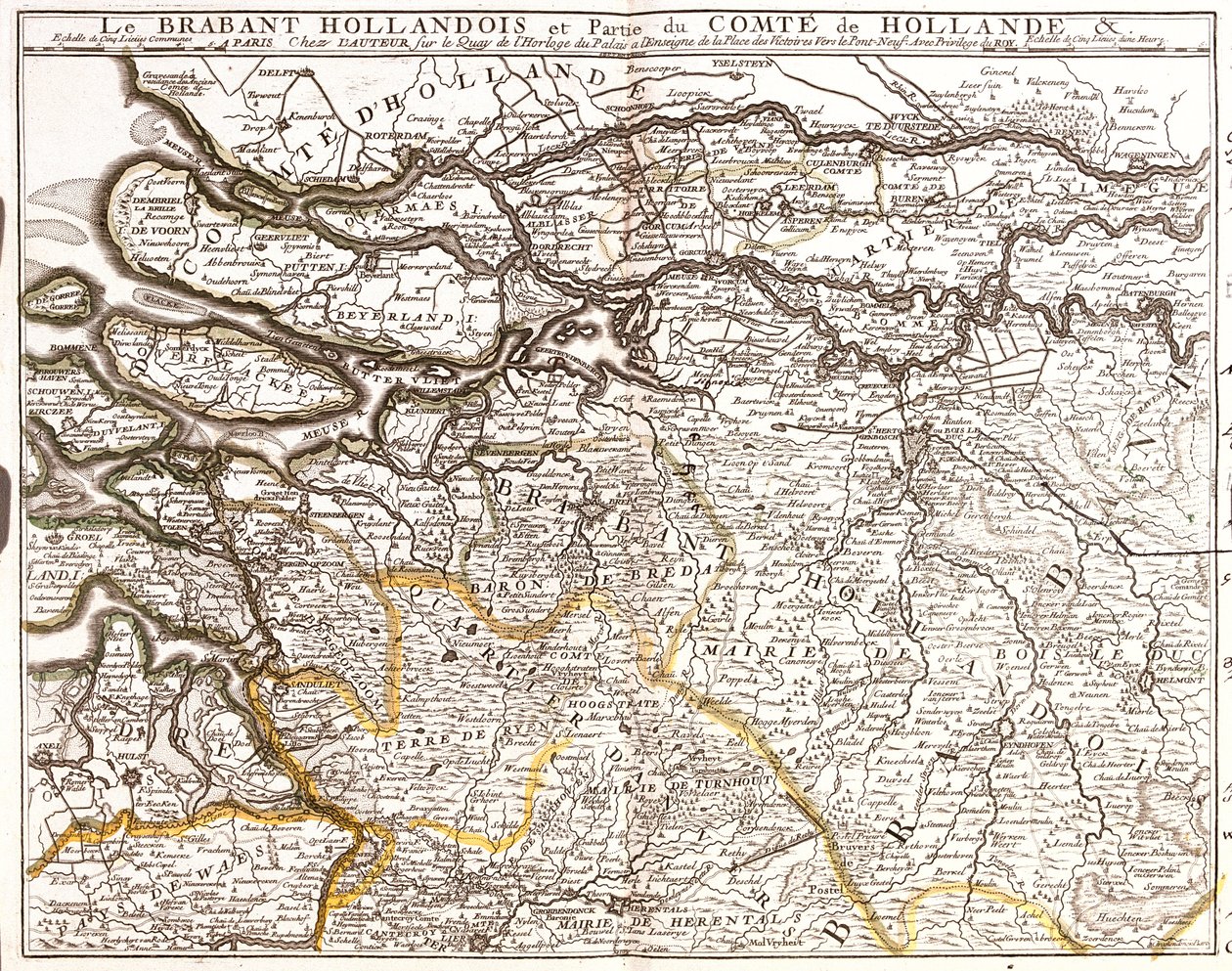 Países Bajos (Provincia: Zelanda, Holanda Meridional, Güeldres, Brabante Septentrional), Bélgica (Región: Región Flamenca) de Jean Baptiste Nolin