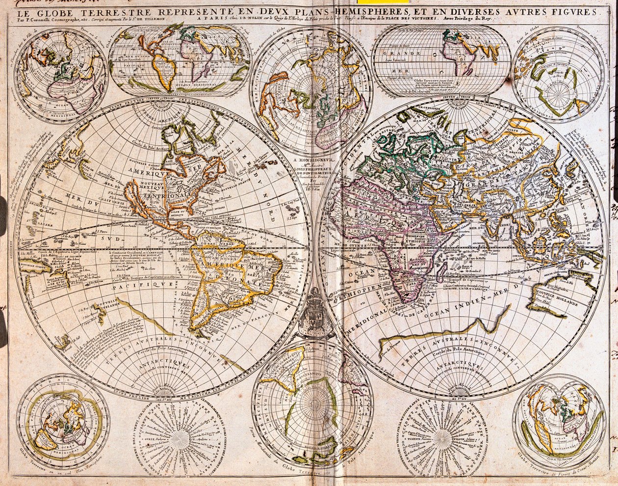 Globo terráqueo de Jean Baptiste Nolin