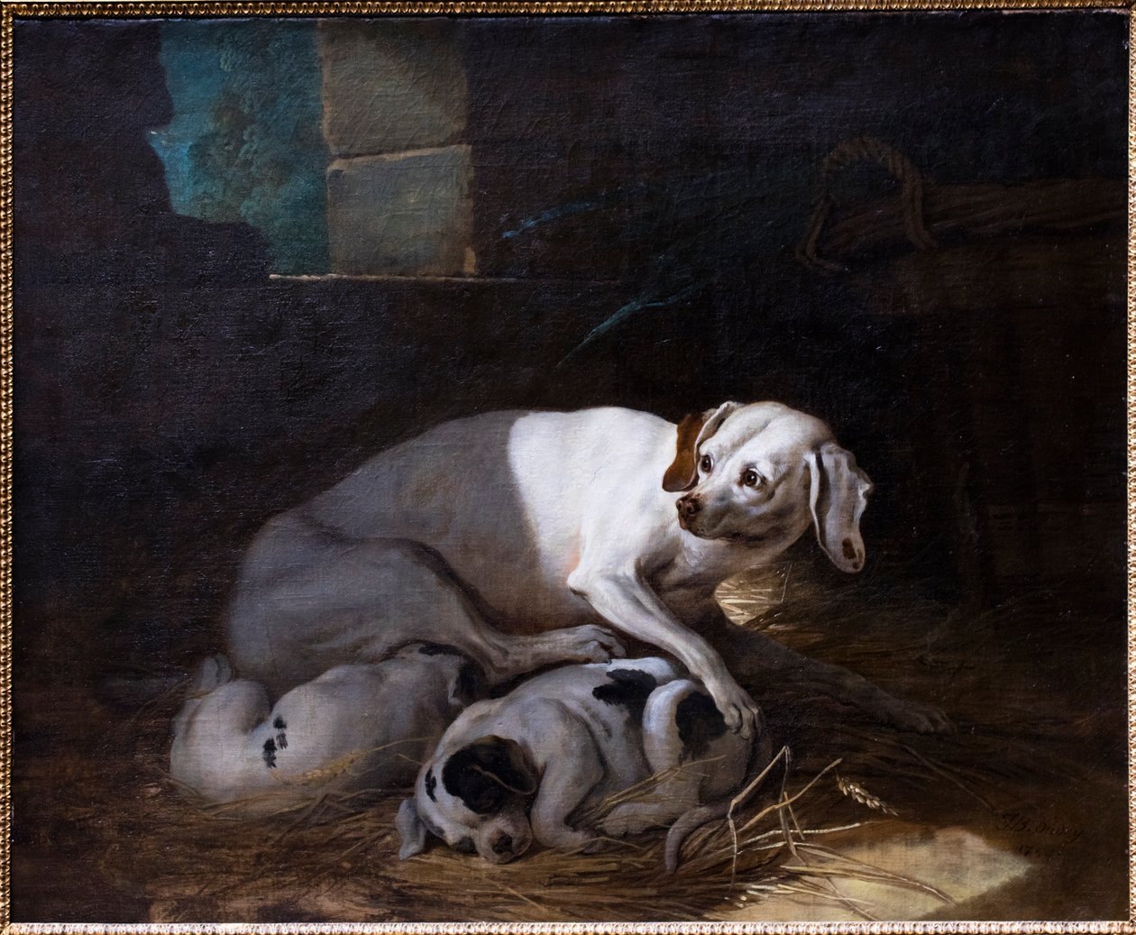 Perra amamantando a su cría de Jean-Baptiste Oudry