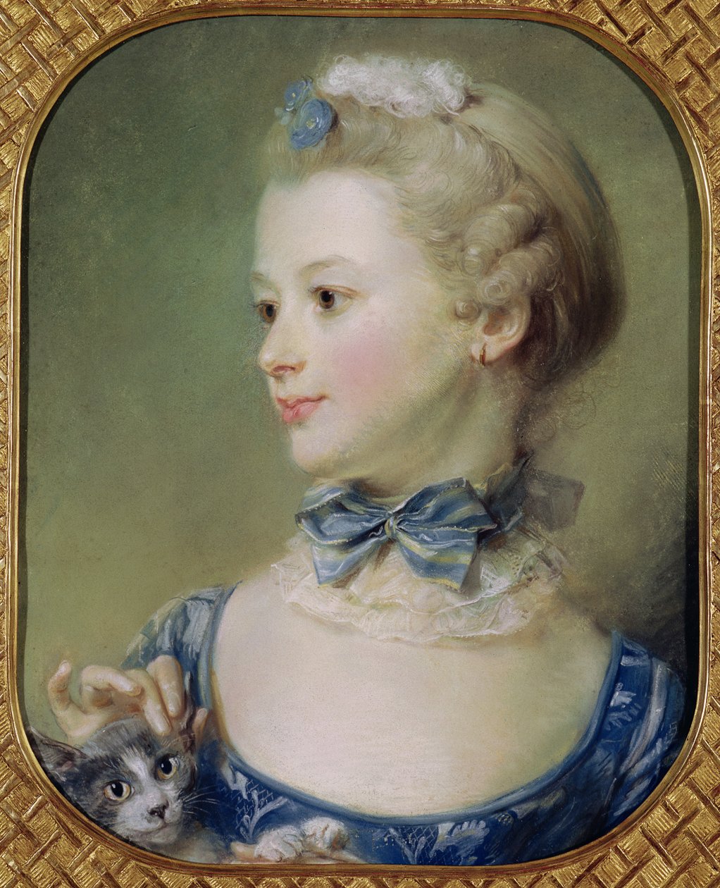 Niña con un gato de Jean Baptiste Perronneau