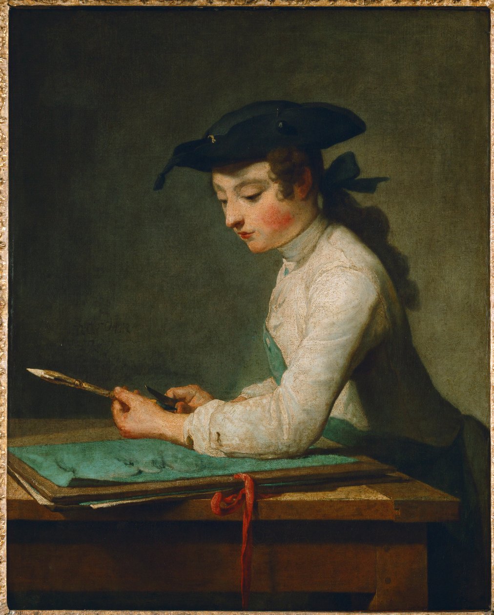 Le jeune dessinateur - el joven dibujante ... de Jean-Baptiste Simeon Chardin