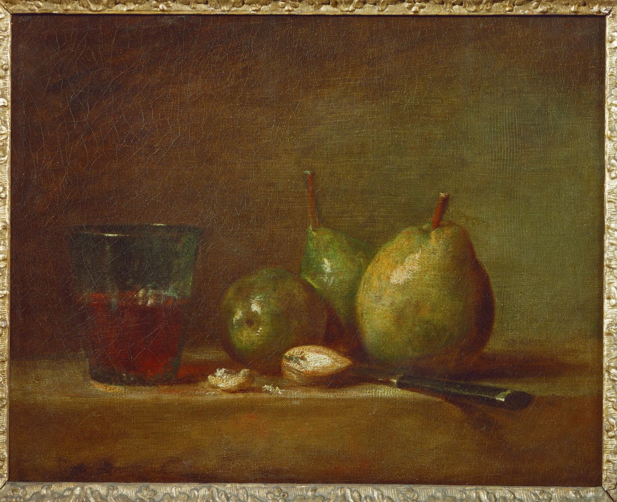 Peras y una copa de vino ... de Jean Baptiste Simeon Chardin