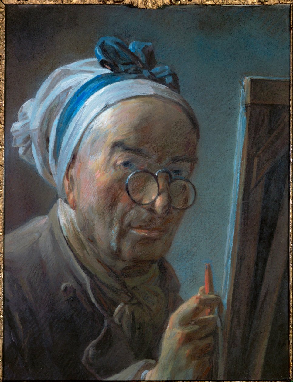 Autorretrato de Chardin con pince-nez ... de Jean-Baptiste Simeon Chardin