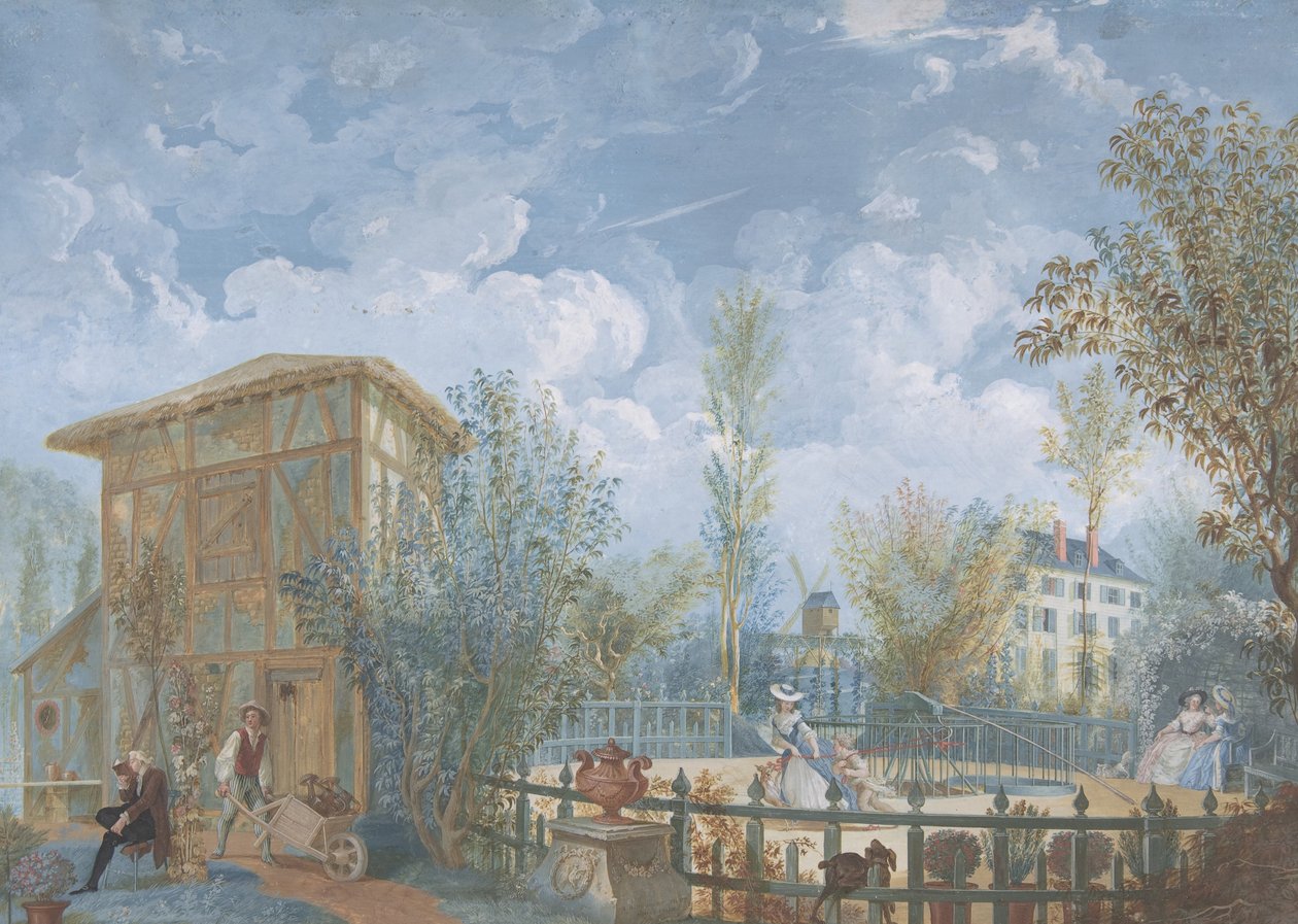 Figuras en un jardín, 1784 de Jean Démosthène Dugourc