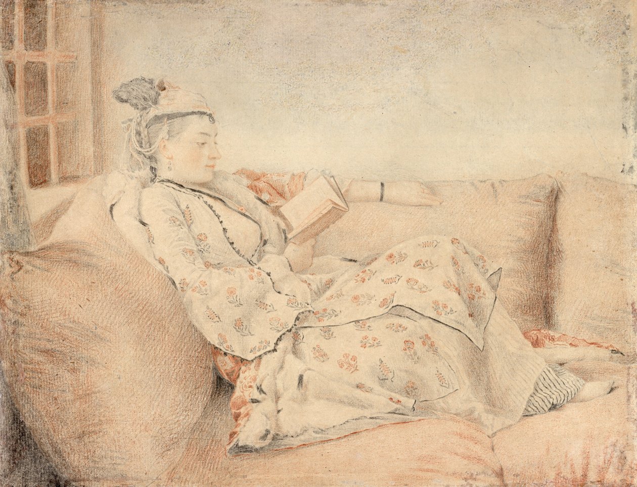 Dama con vestido turco, leyendo de Jean-Étienne Liotard
