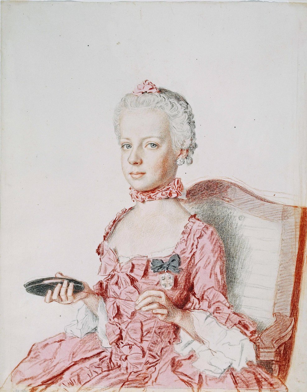 María Antonieta, Archiduquesa de Austria - Jean-Etienne Liotard (1702-1789). Lápiz, acuarela, pastel sobre papel de Jean Étienne Liotard