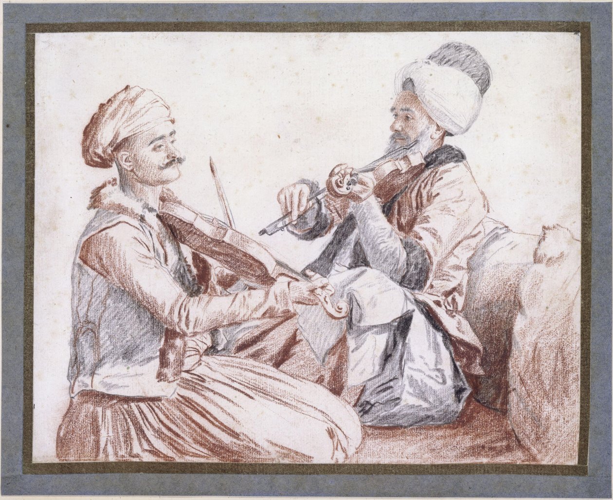 Dos músicos turcos con violines de Jean-Étienne Liotard