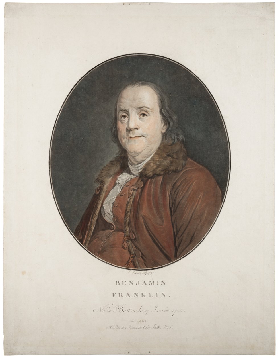 Benjamin Franklin, c.1789 de Jean Francois Janinet