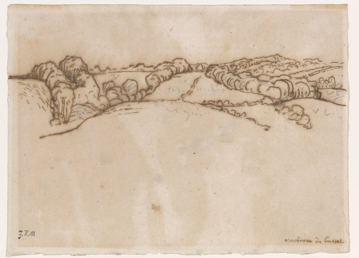 Alrededores de Cusset, c.1866-69 de Jean Francois Millet