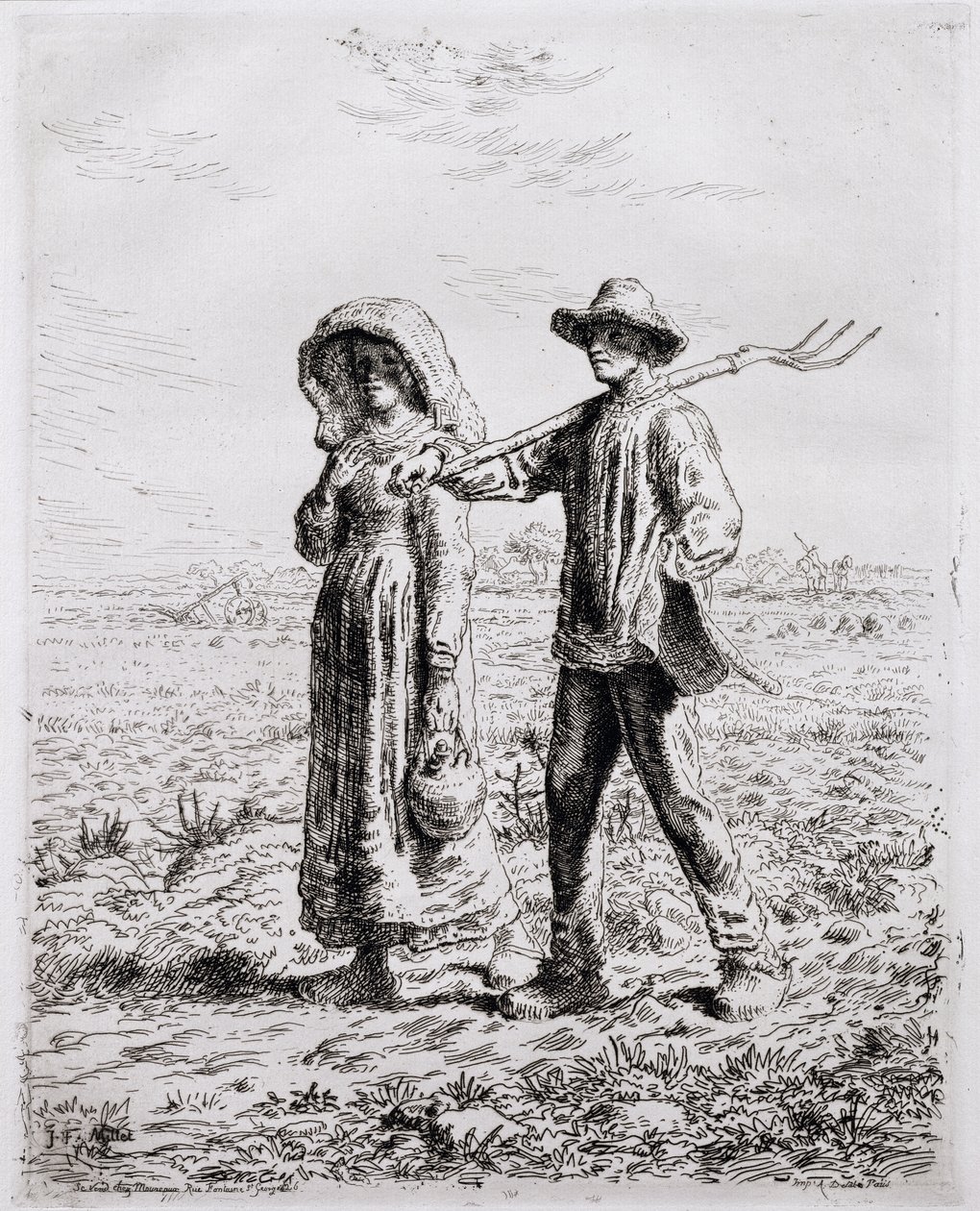 Partiendo para el trabajo, 1863 de Jean Francois Millet