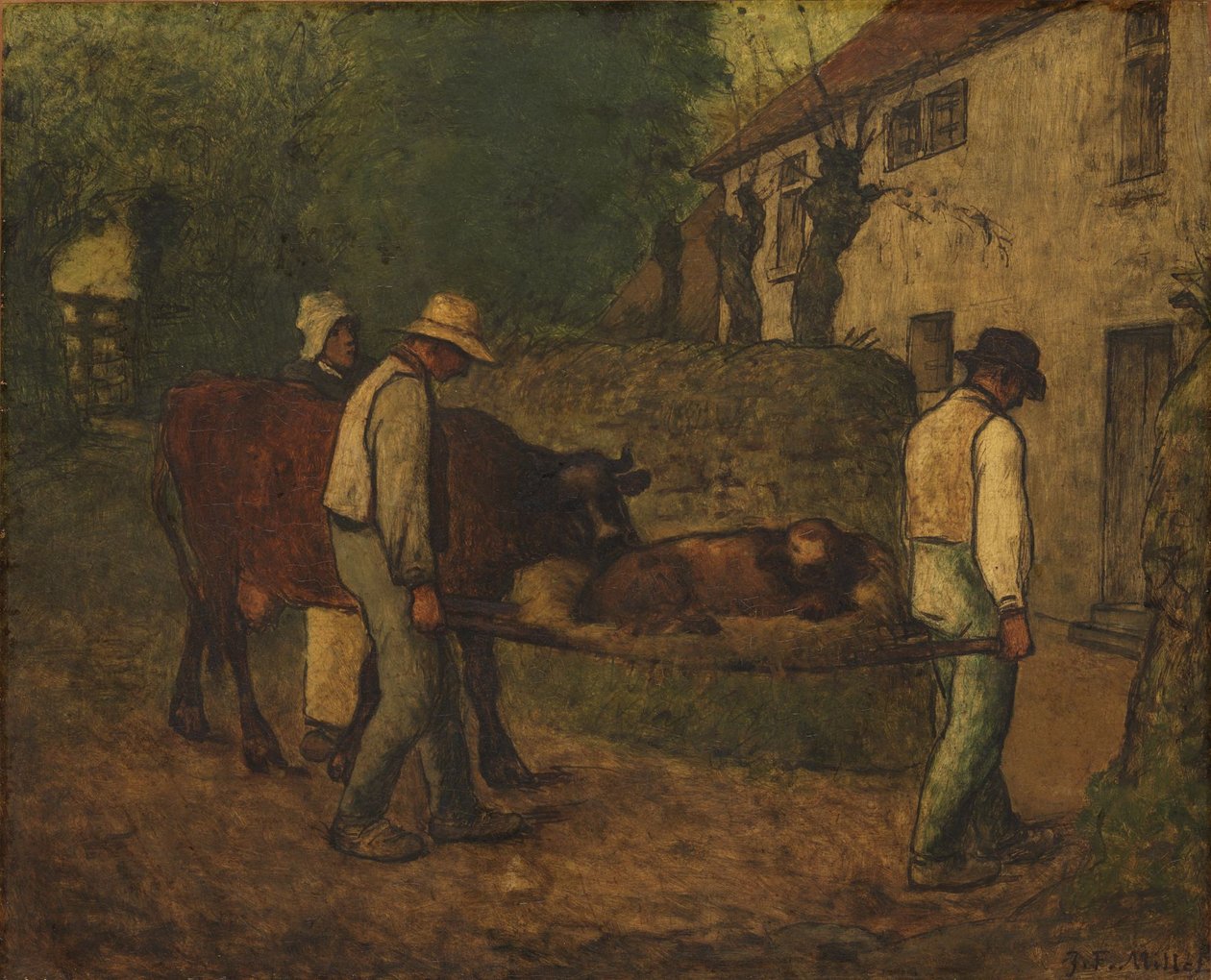 Llevando a casa el ternero nacido en los campos de Jean-Francois Millet