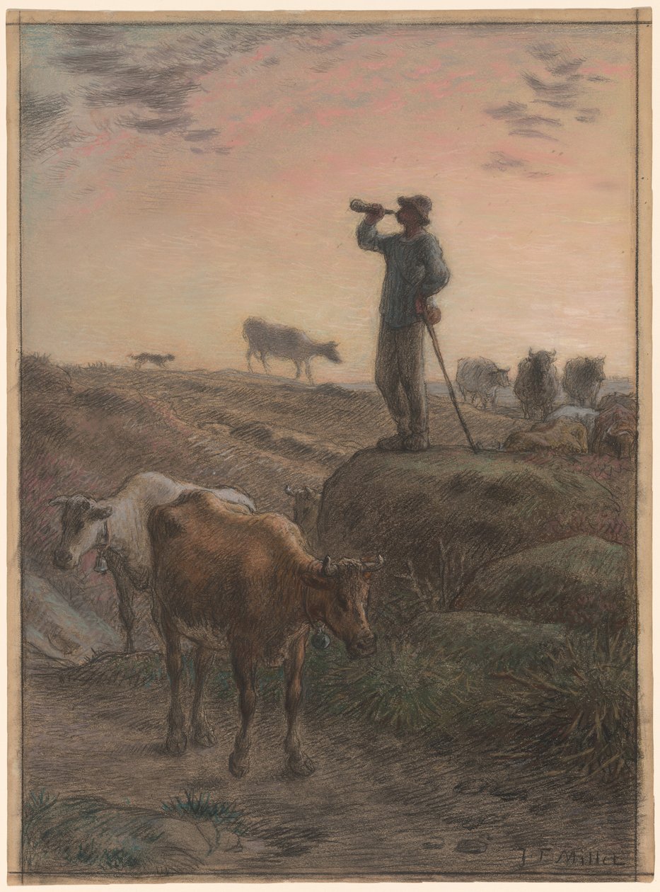 Llamando a las vacas a casa de Jean-Francois Millet