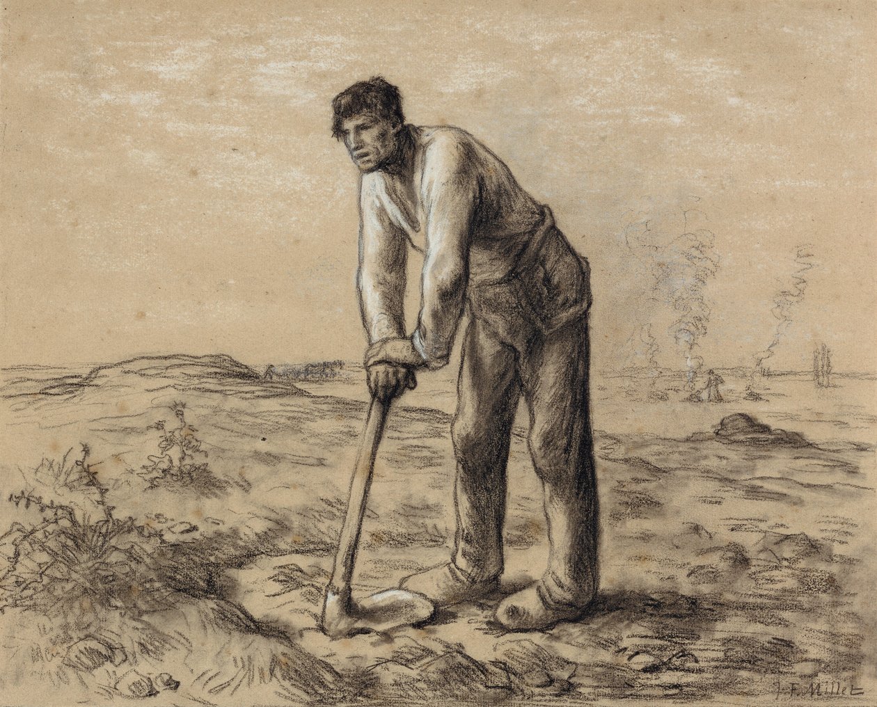 Hombre con azada de Jean-Francois Millet