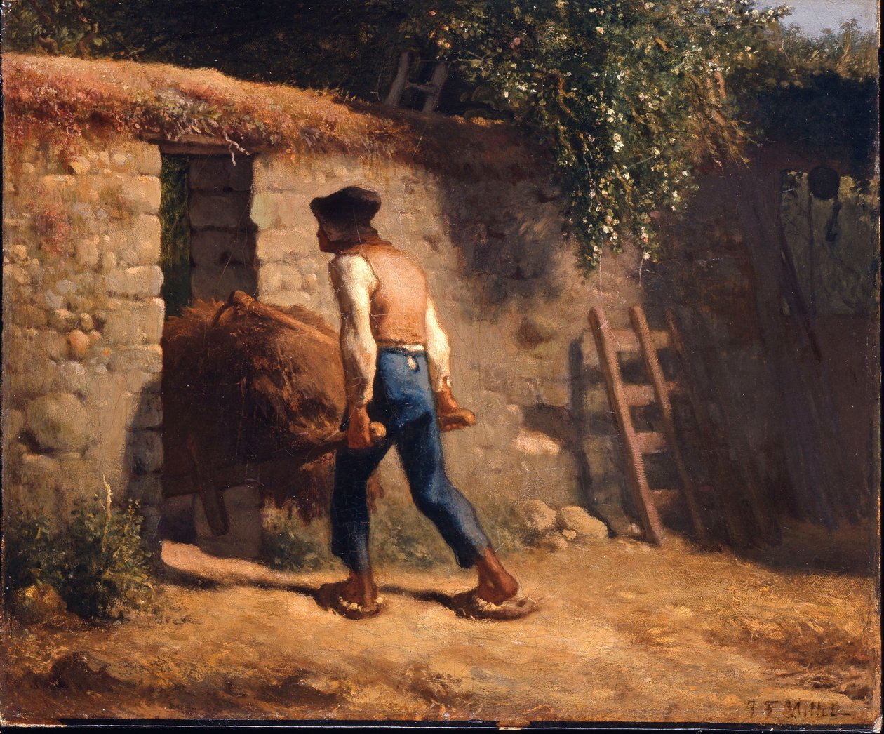 Campesino con una carretilla de Jean-Francois Millet