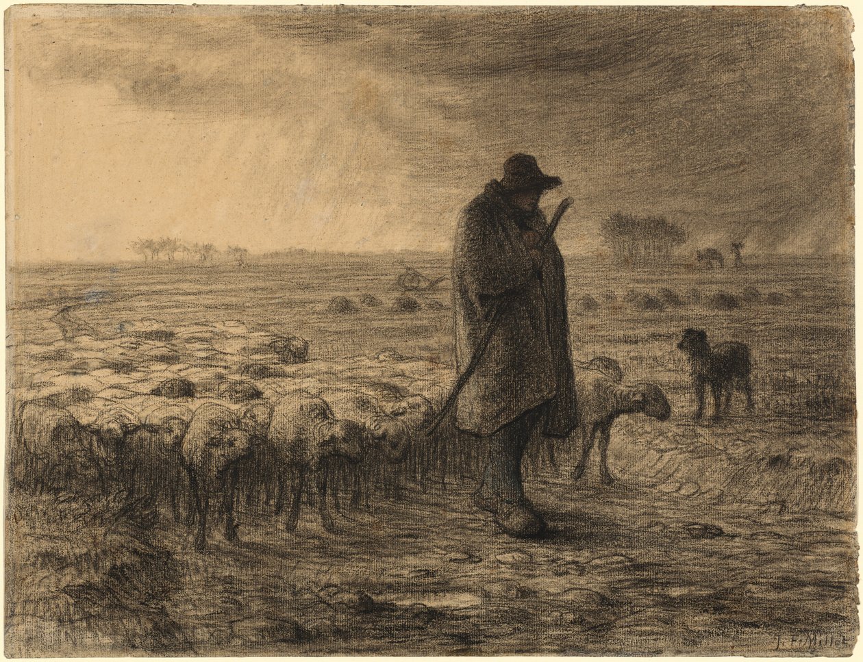 Pastor Regresando con su Rebaño de Jean-Francois Millet