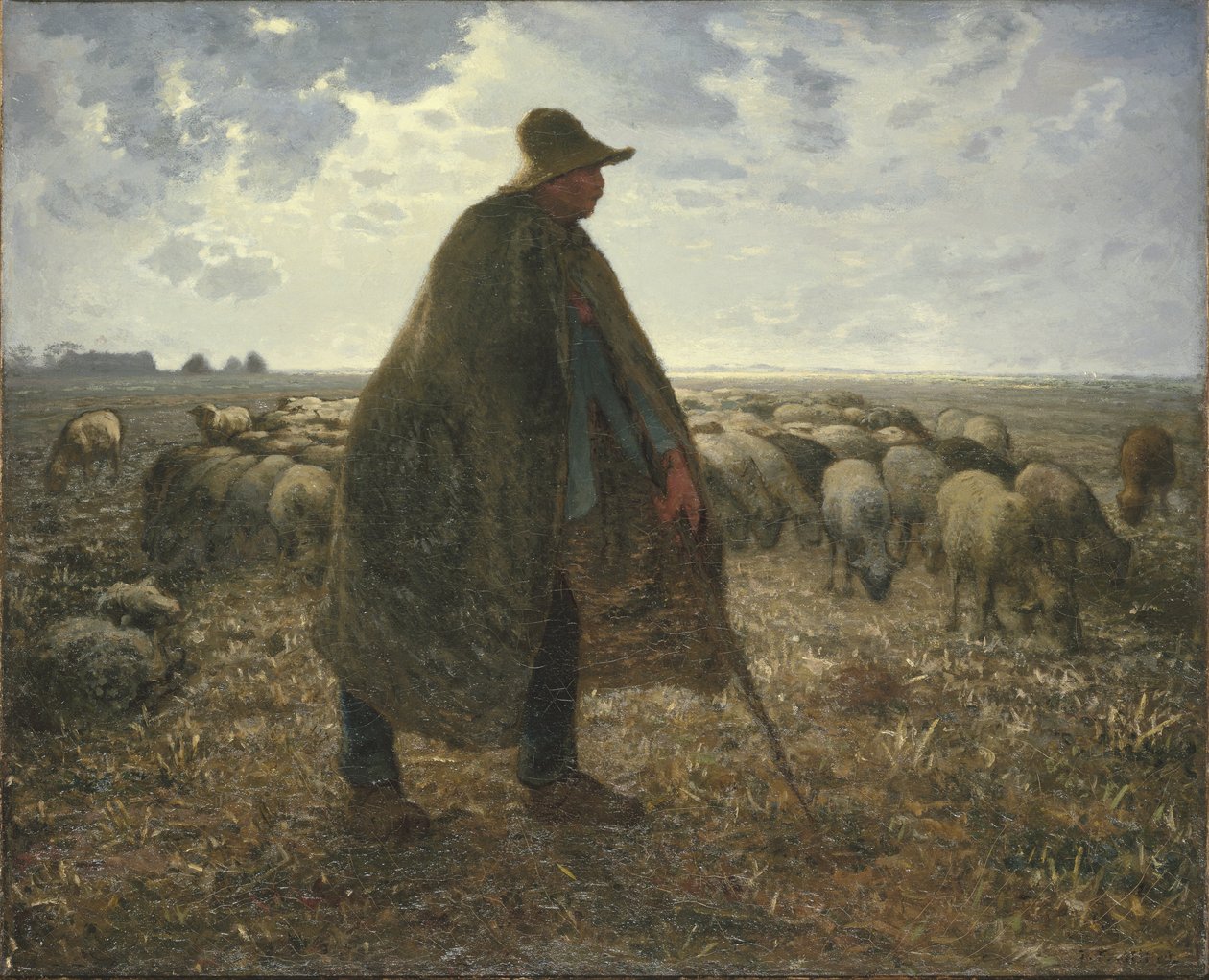 Pastor cuidando su rebaño de Jean-Francois Millet