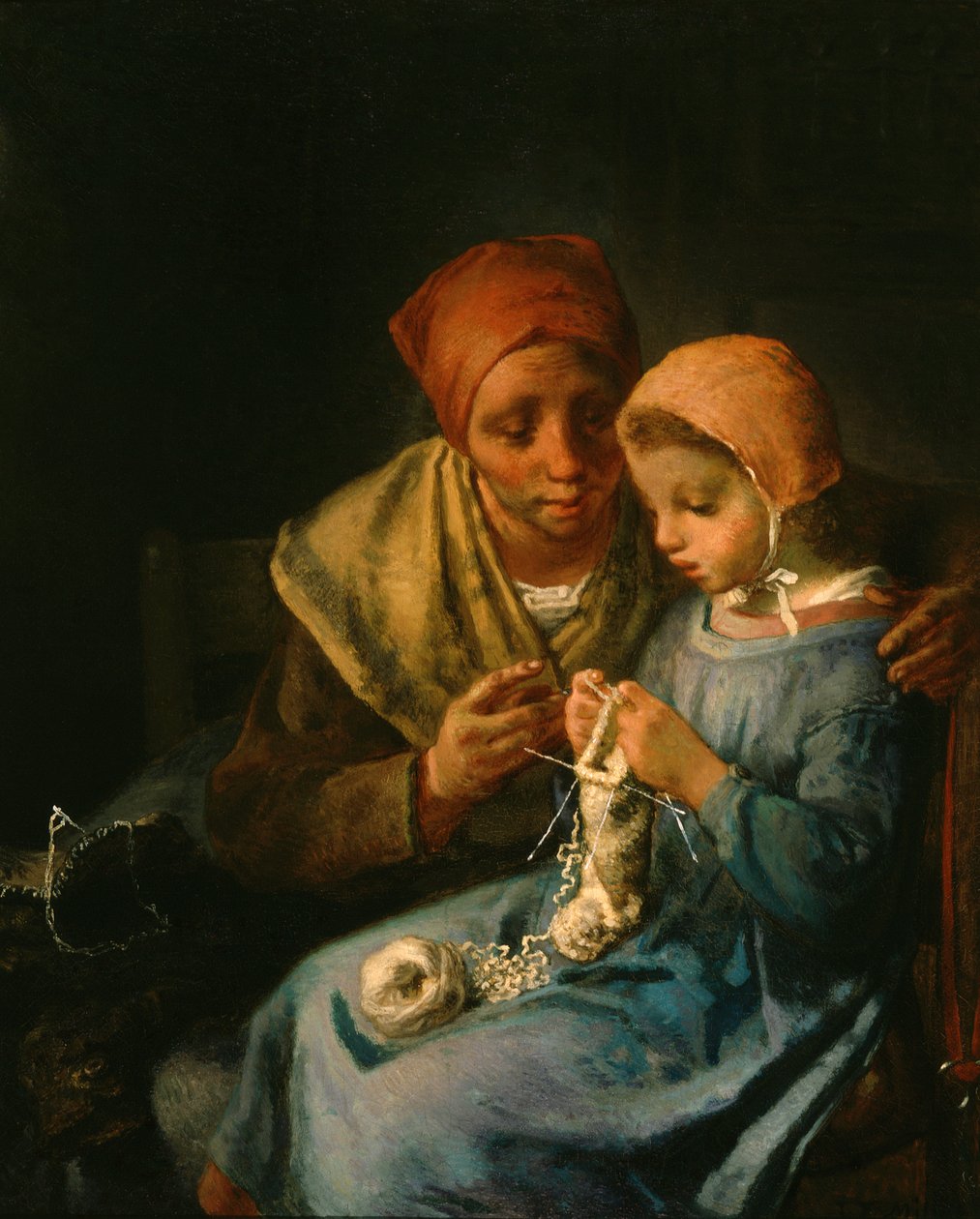 La lección de punto de Jean Francois Millet
