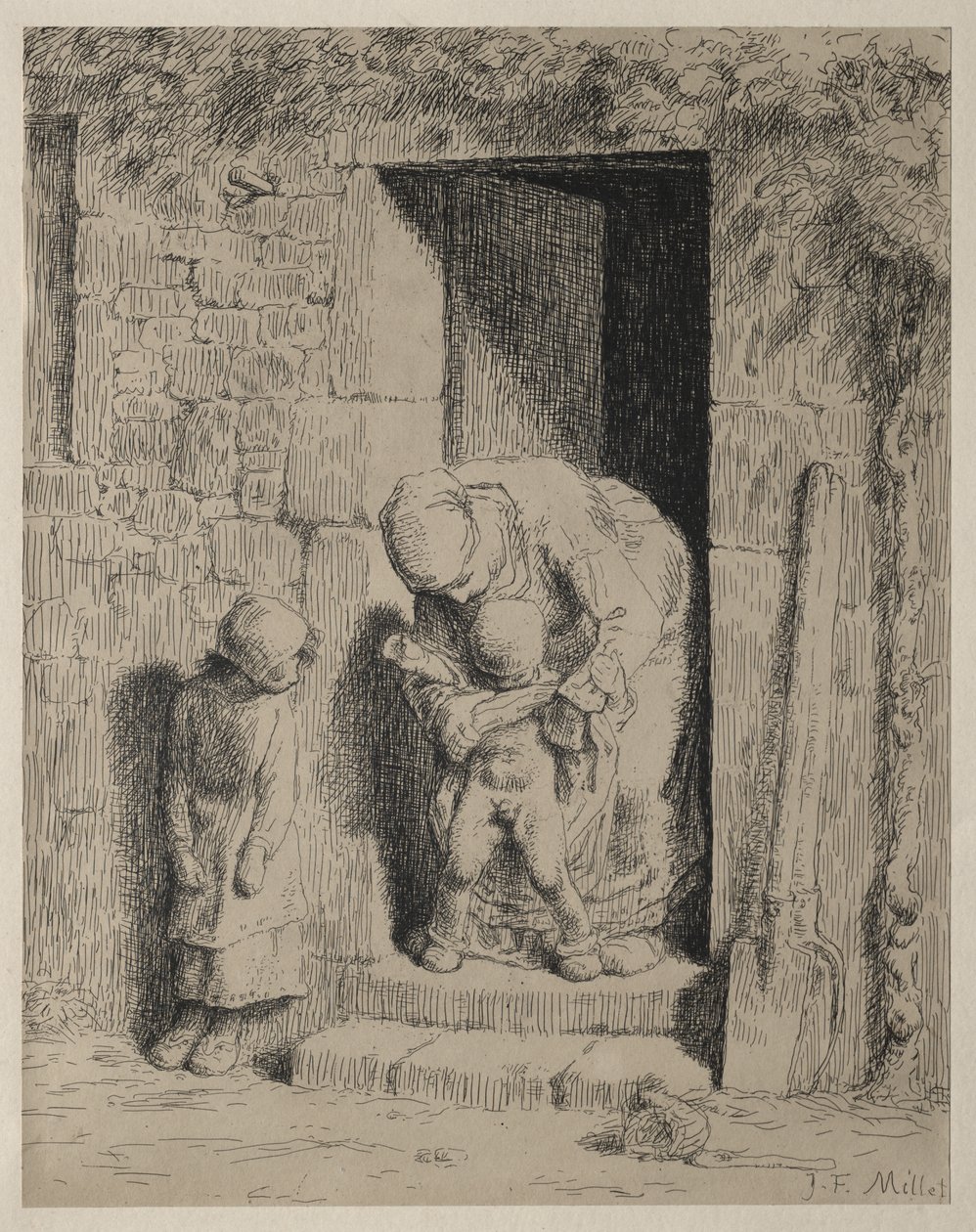 La Precaución Maternal de Jean-Francois Millet