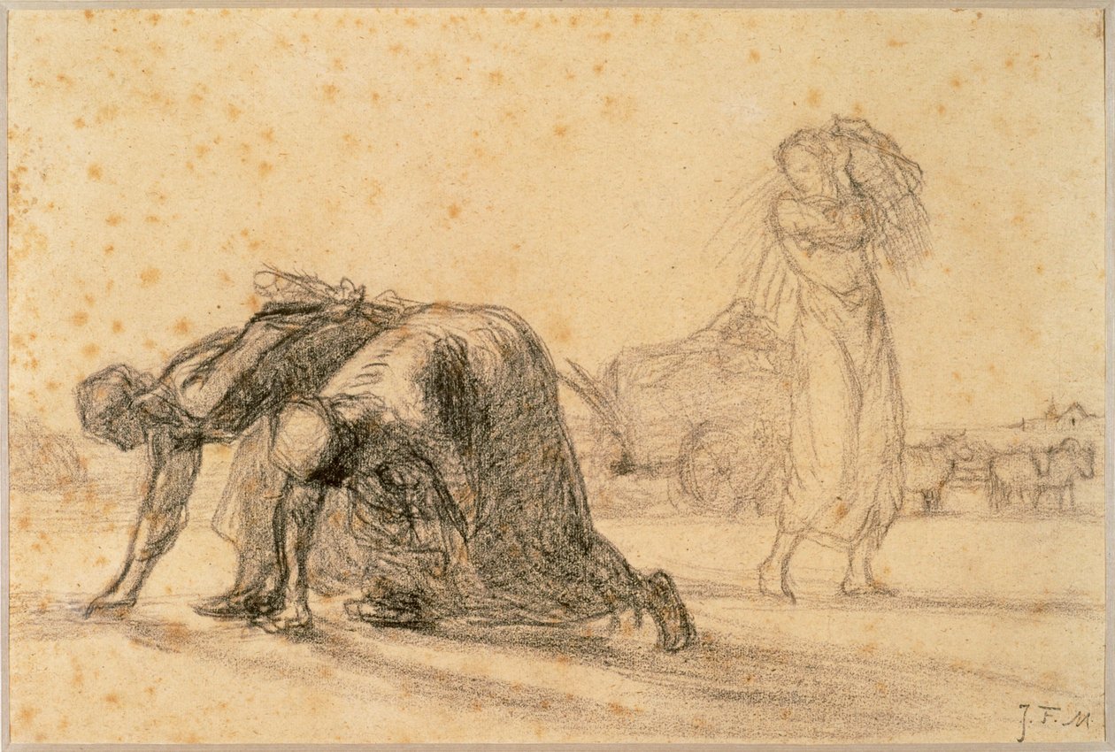 Las espigadoras, antes de 1857 (dibujo) de Jean-Francois Millet