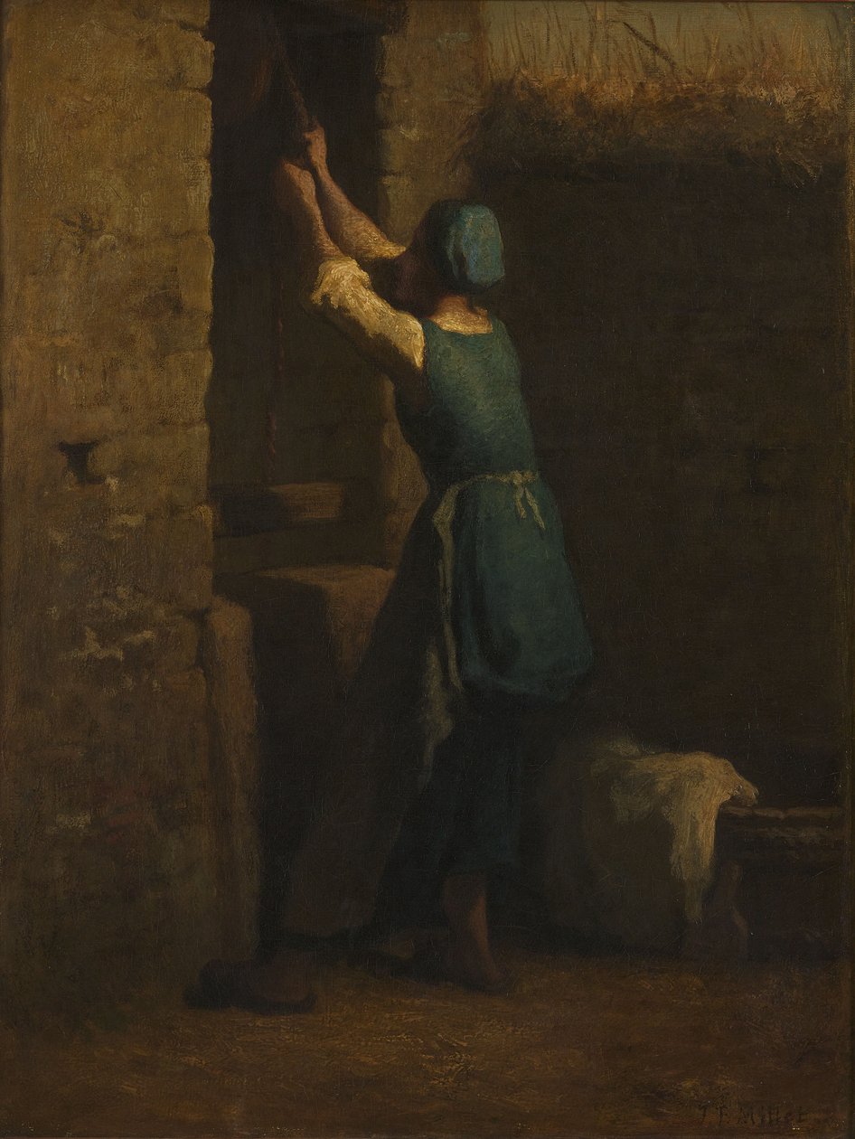 Mujer junto al pozo de Jean-Francois Millet