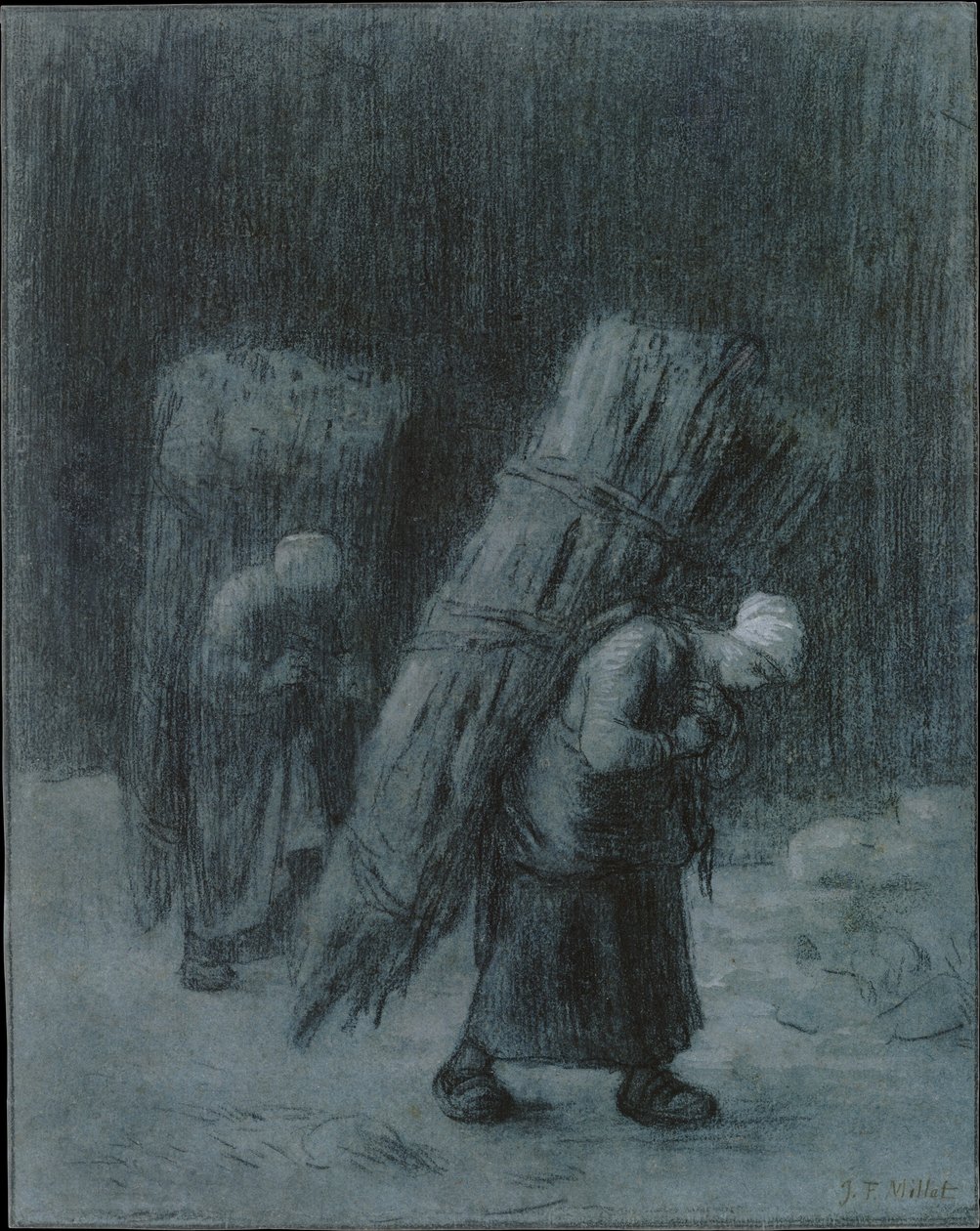 Mujeres llevando haces de leña de Jean-Francois Millet