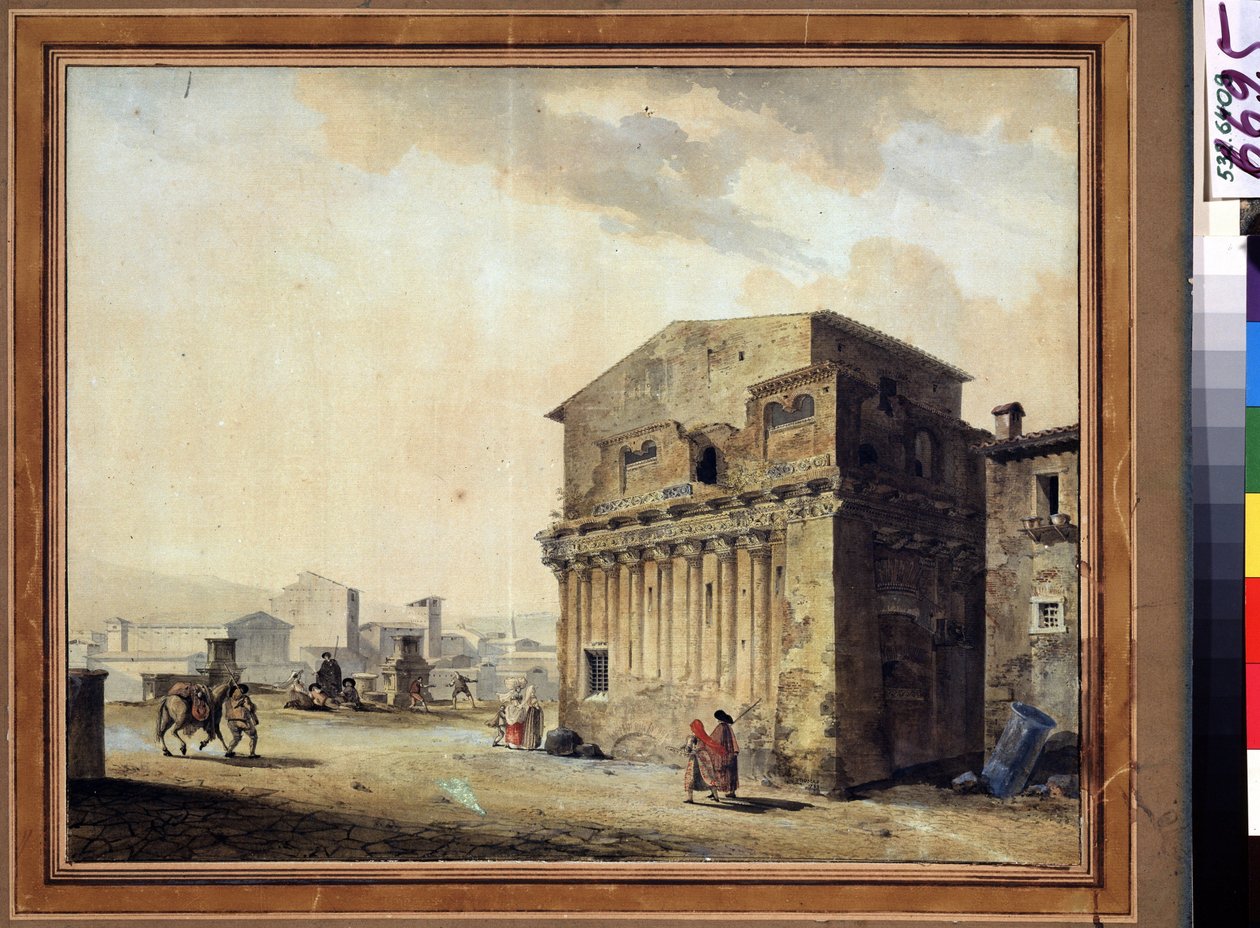 Roma, la casa de Poncio Pilato (10 a.C.-39 d.C.). Pintura de Jean Francois Thomas de Thomon (1754-1813). Acuarela y tinta sobre papel, 36,7 x 46,6 cm de Jean François Thomas de Thomon
