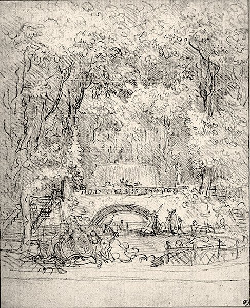 Cascada en un jardín de Jean Honore Fragonard