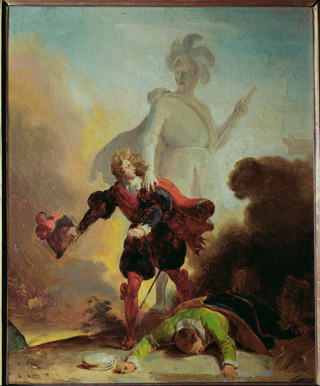 Don Juan y la estatua del comendador (óleo sobre lienzo) de Jean-Honore Fragonard