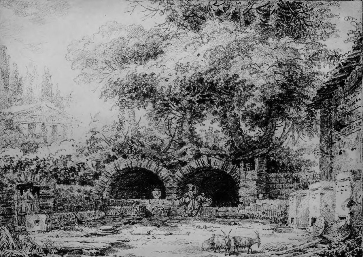Paisaje con ruinas de Jean-Honore Fragonard