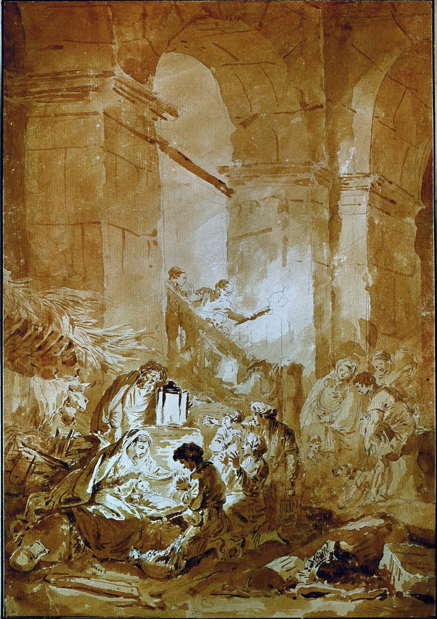 Adoración de los pastores de Jean-Honore Fragonard