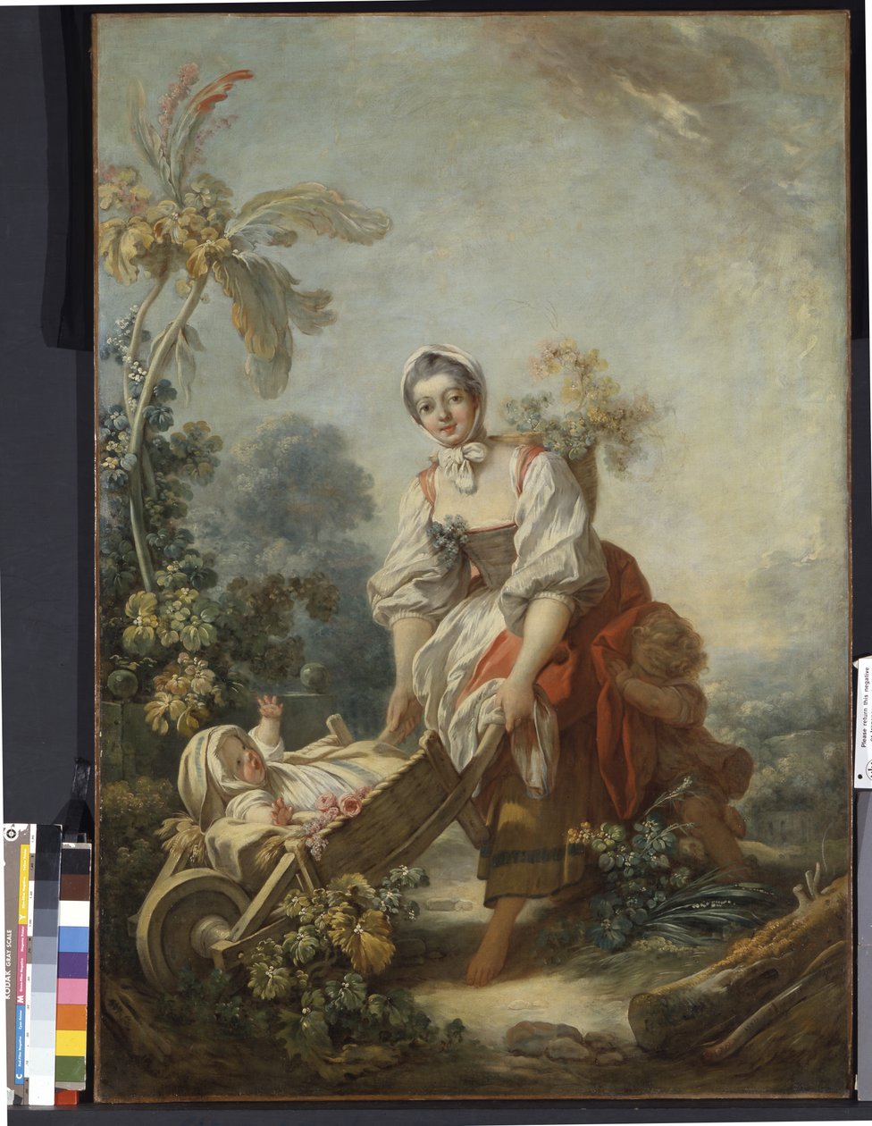 Las alegrías de la maternidad (óleo sobre lienzo) de Jean Honore Fragonard