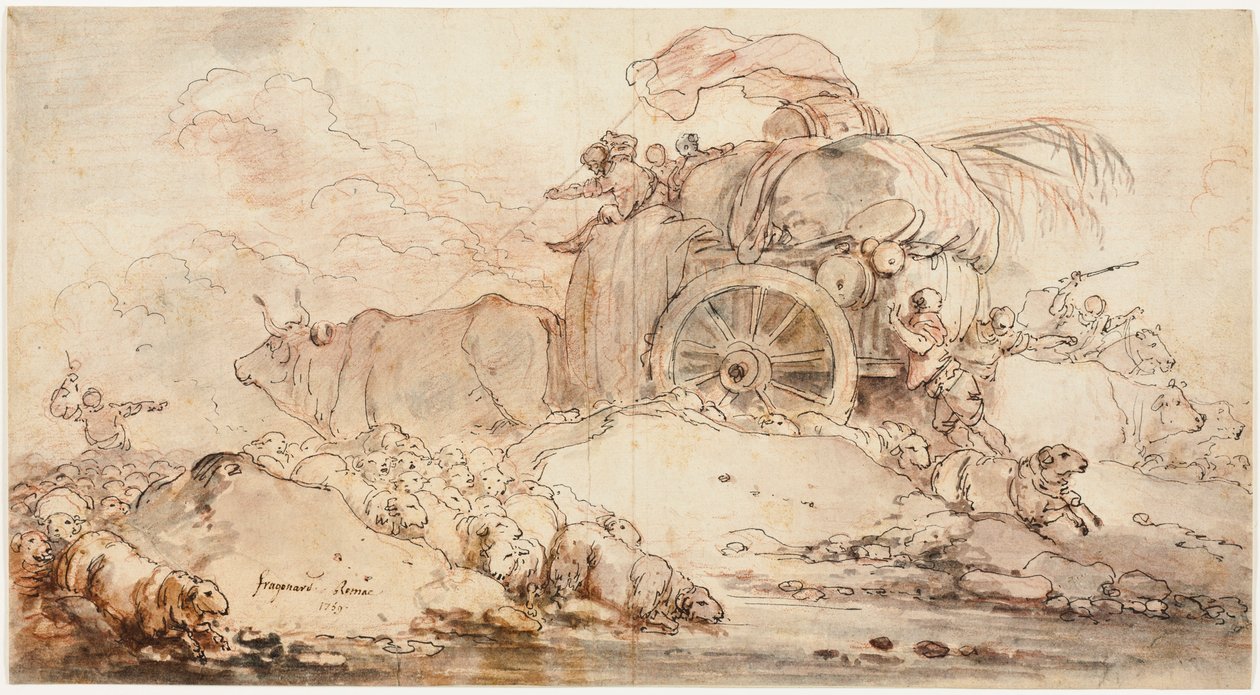 El carro parado de Jean-Honore Fragonard