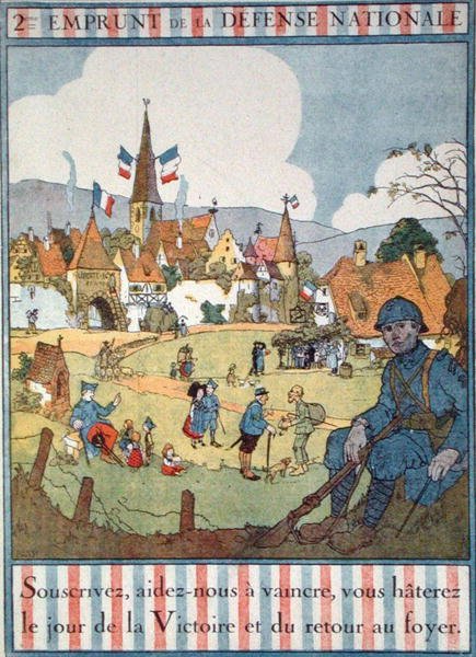 Cartel publicitario del Segundo Préstamo de Defensa Nacional (litografía en color) de Jean Jacques Waltz