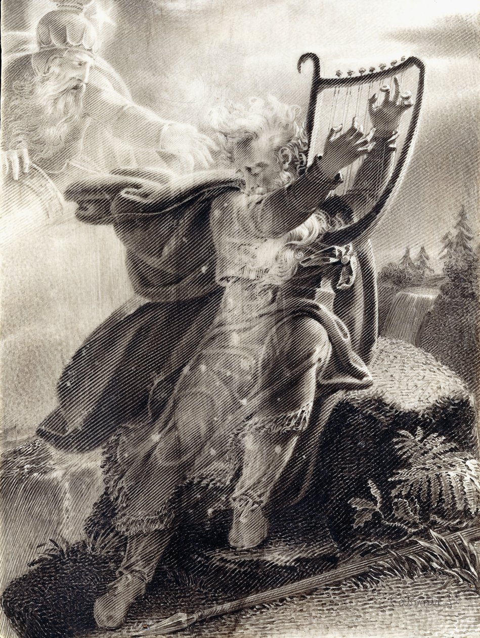 Ossian tocando el arpa de Jean Jacques Casimir Karpff