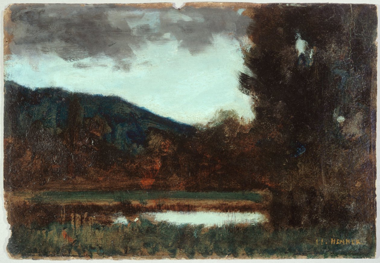 Paisaje de Alsacia, crepúsculo, entre 1879 y 1888 (óleo) de Jean Jacques Henner