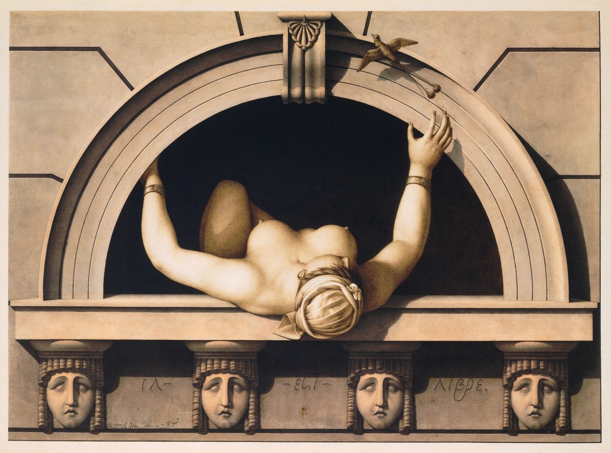 Es libre (Il est Libre), c. 1798 (acuarela sobre papel) de Jean Jacques Lequeu