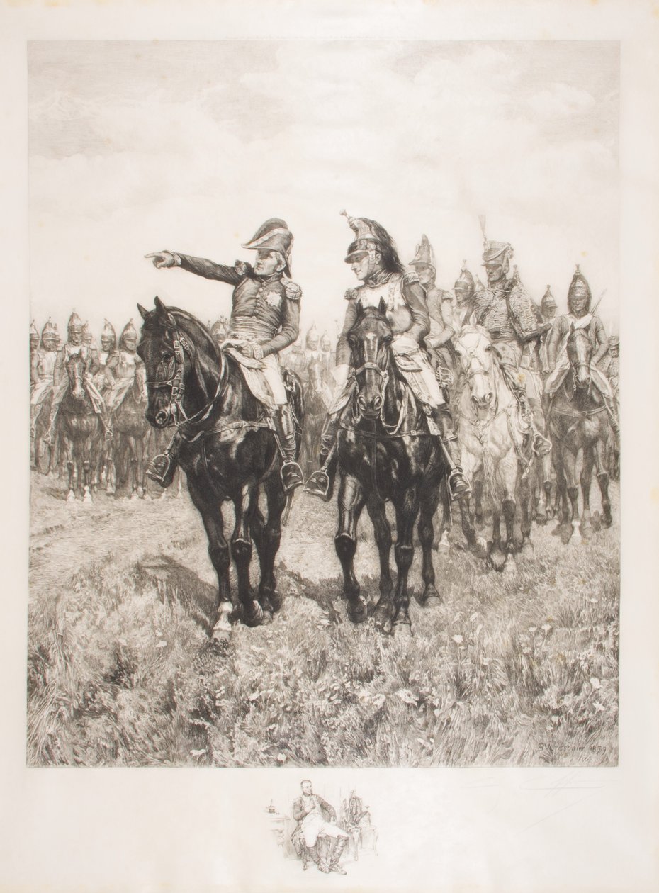 Estado Mayor en Austerlitz, grabado por C. Coppier de Jean Louis Ernest Meissonier