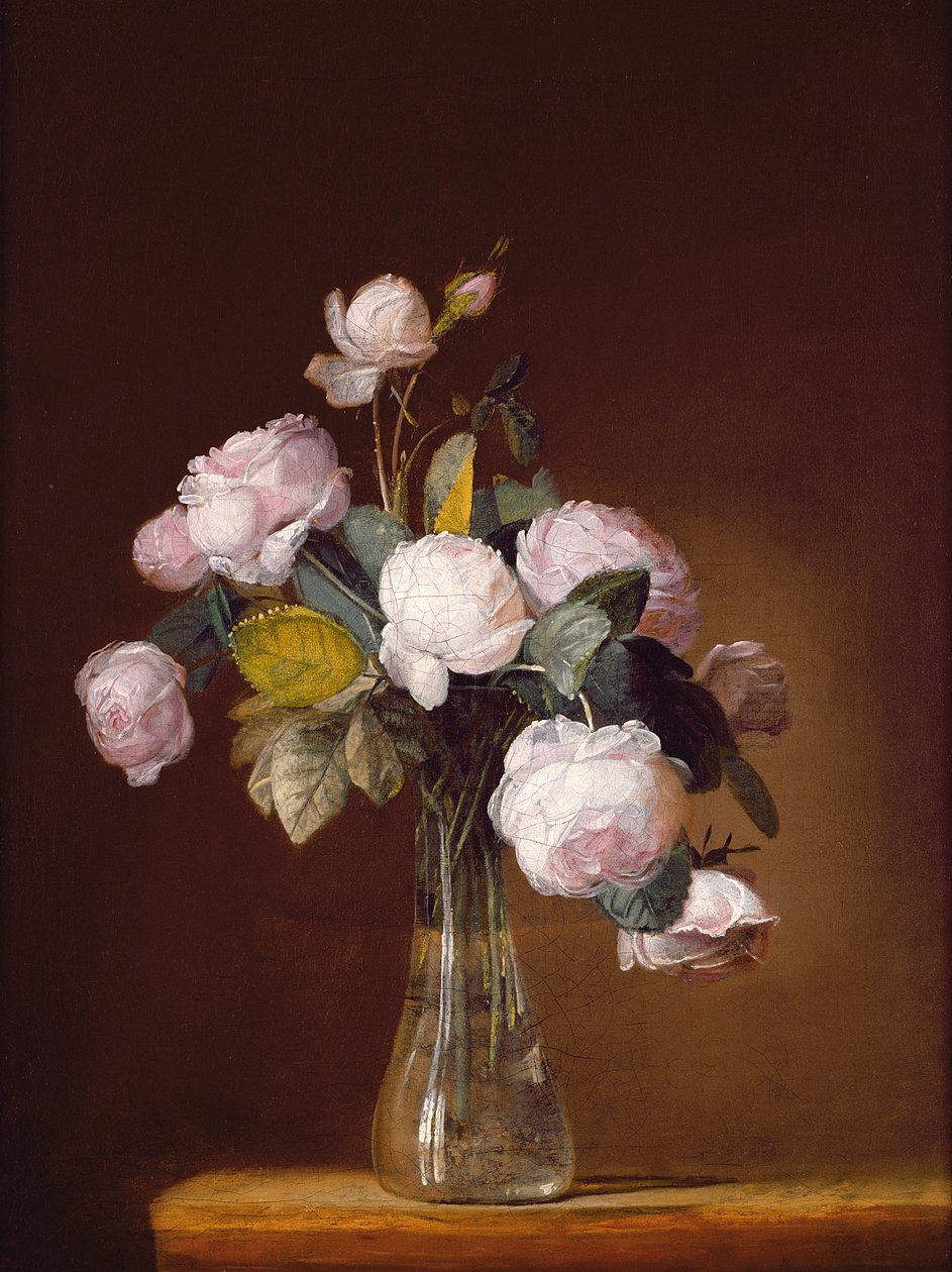 Rosas en un borde de piedra de Jean Louis Prevost