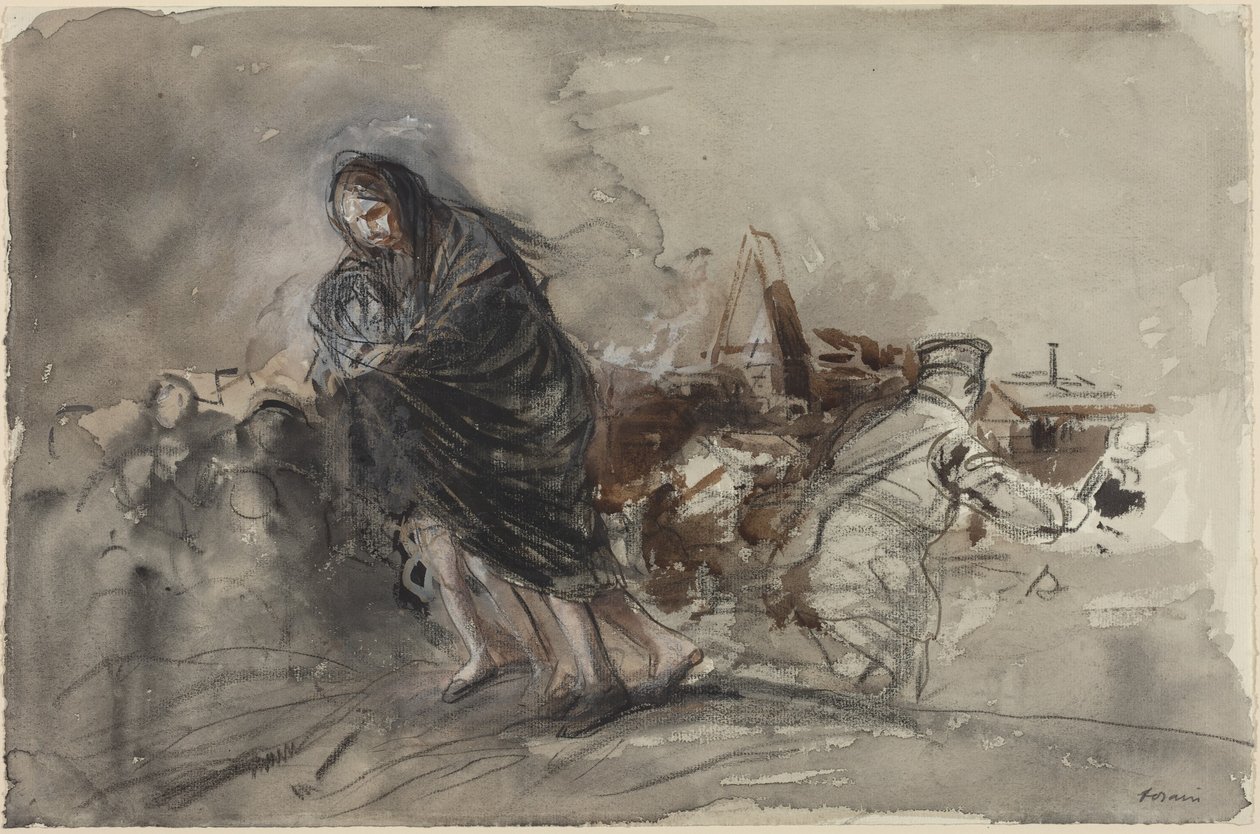 Después de Douai, probablemente 1918 (acuarela) de Jean-Louis & Caran D