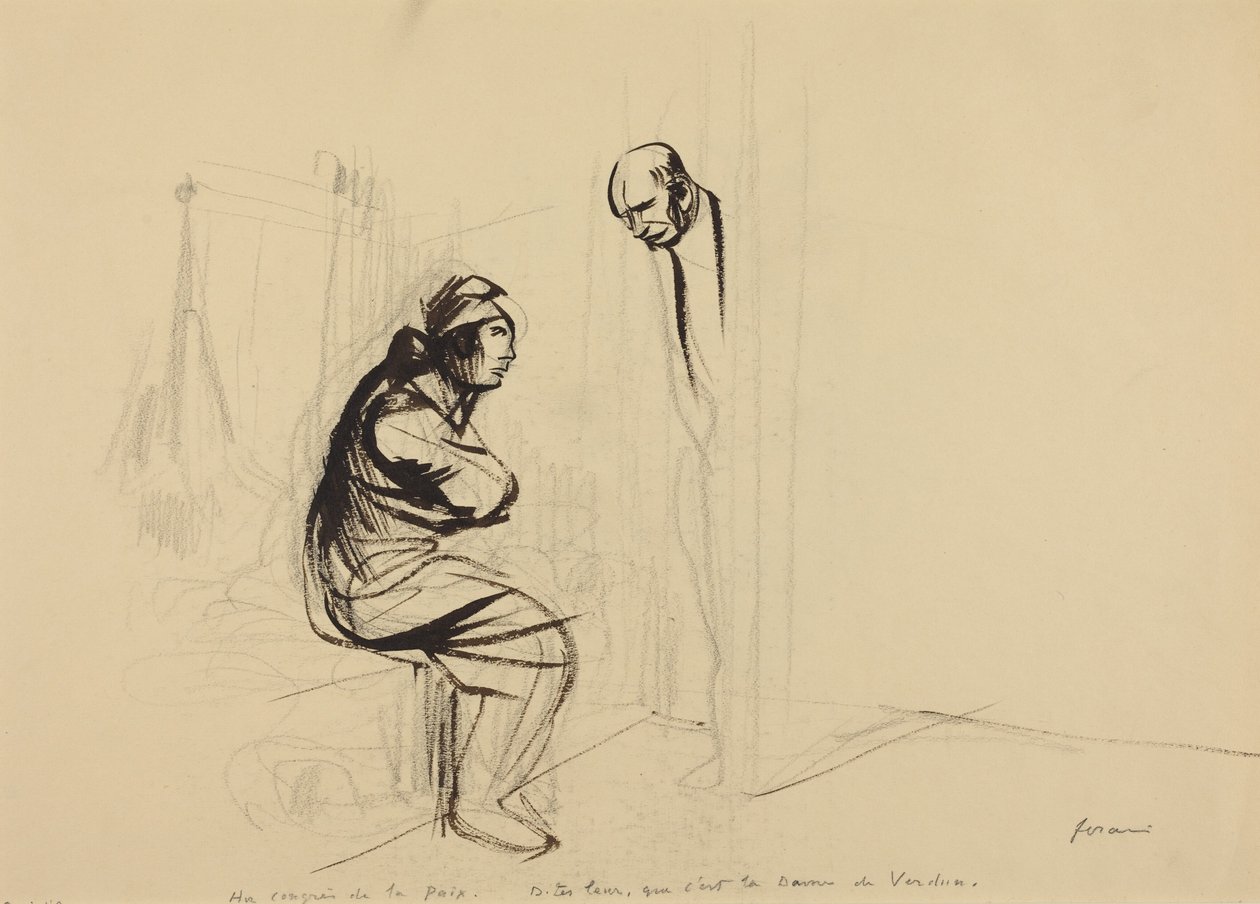 En el Congreso de la Paz, hacia 1919 (tinta) de Jean-Louis & Caran D