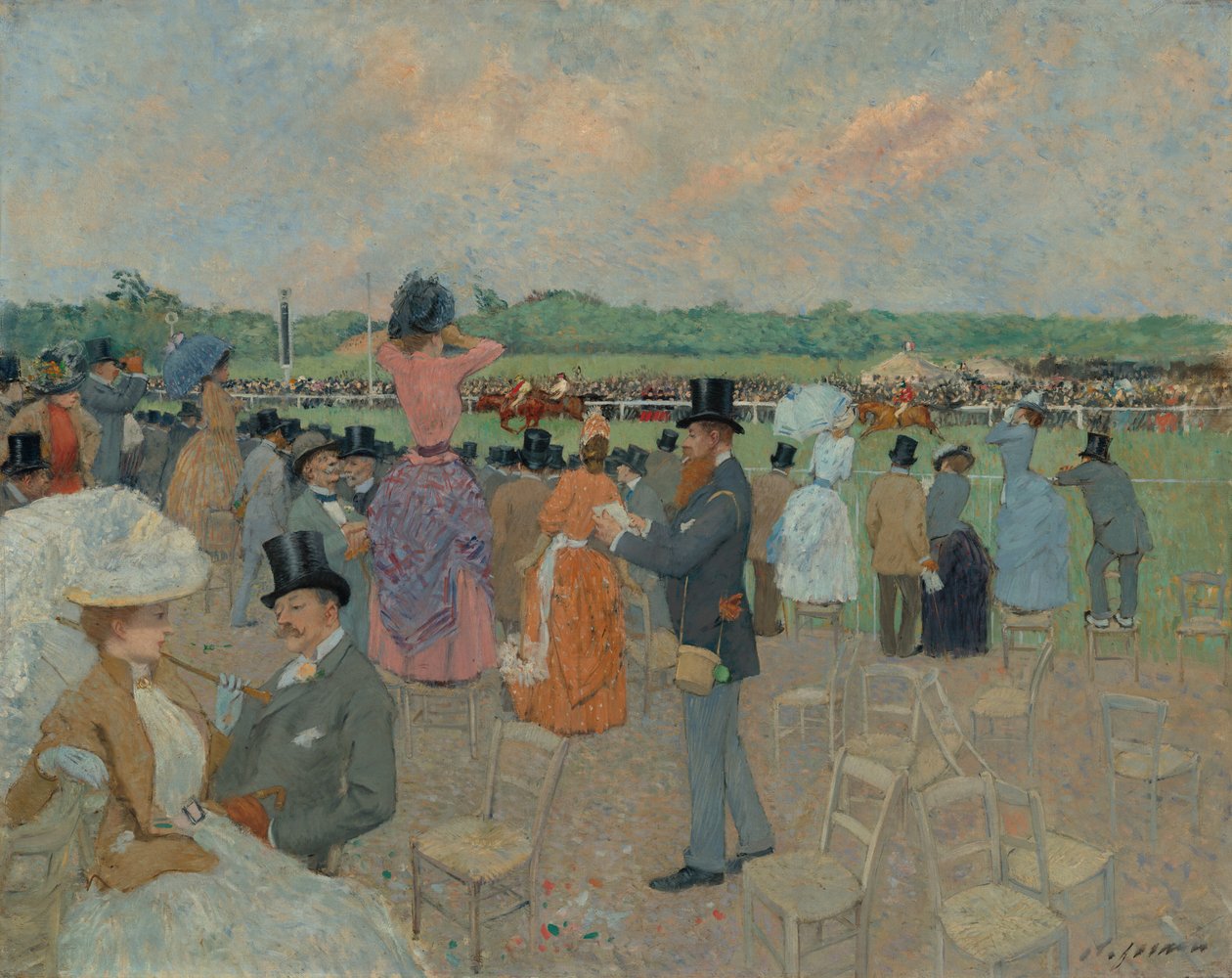 Las carreras de Longchamp, c.1891 (óleo sobre lienzo) de Jean-Louis & Caran D
