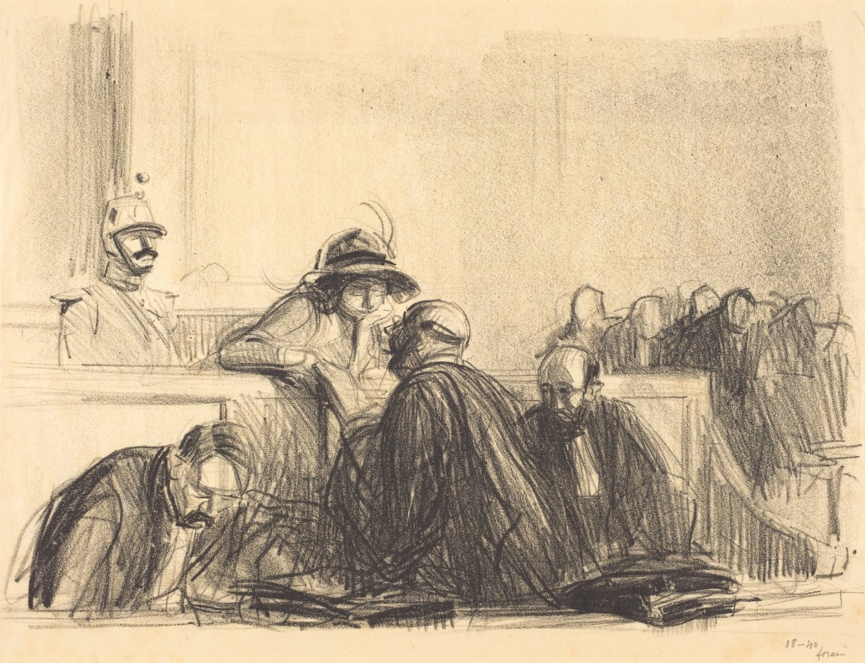 Abogado hablando con su clienta de Jean-Louis Forain