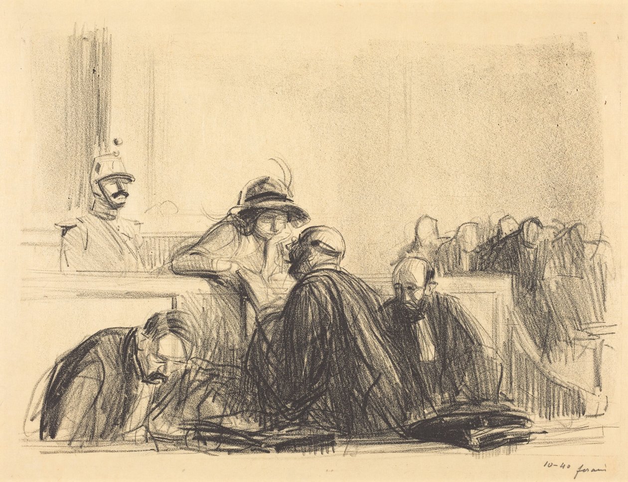 Abogado hablando con su clienta de Jean-Louis Forain
