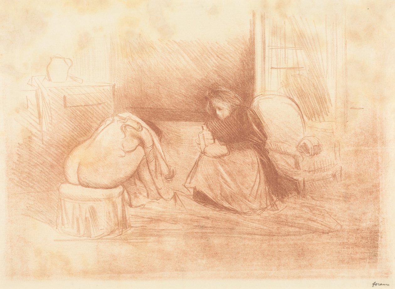Frau bei ihrer Toilette mit ihrer Zofe (zweite horizontale Platte) de Jean-Louis Forain