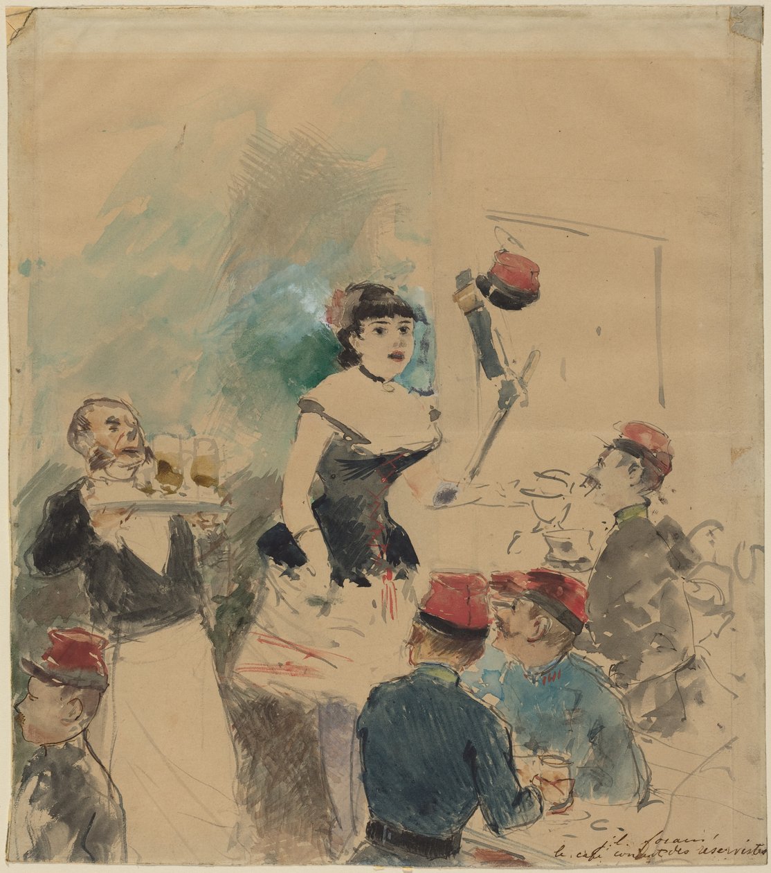 El café-concierto de los reservistas de Jean-Louis Forain