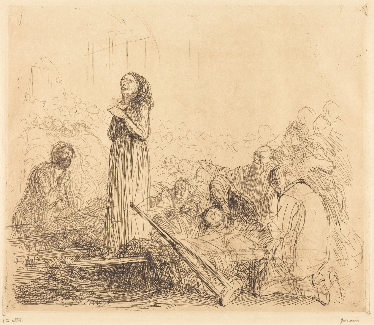Lourdes, la milagrosa (1.ª lámina) (Lourdes, el milagro) (primera lámina) de Jean-Louis Forain