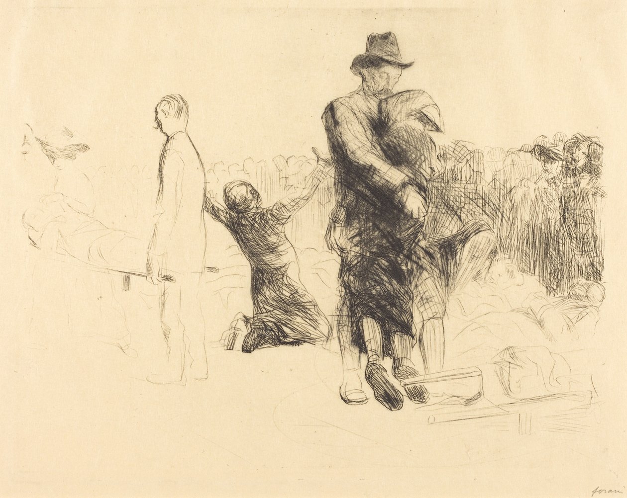 Lourdes, transporte de las personas con parálisis (Lourdes, Transport of the Paralyzed) de Jean-Louis Forain