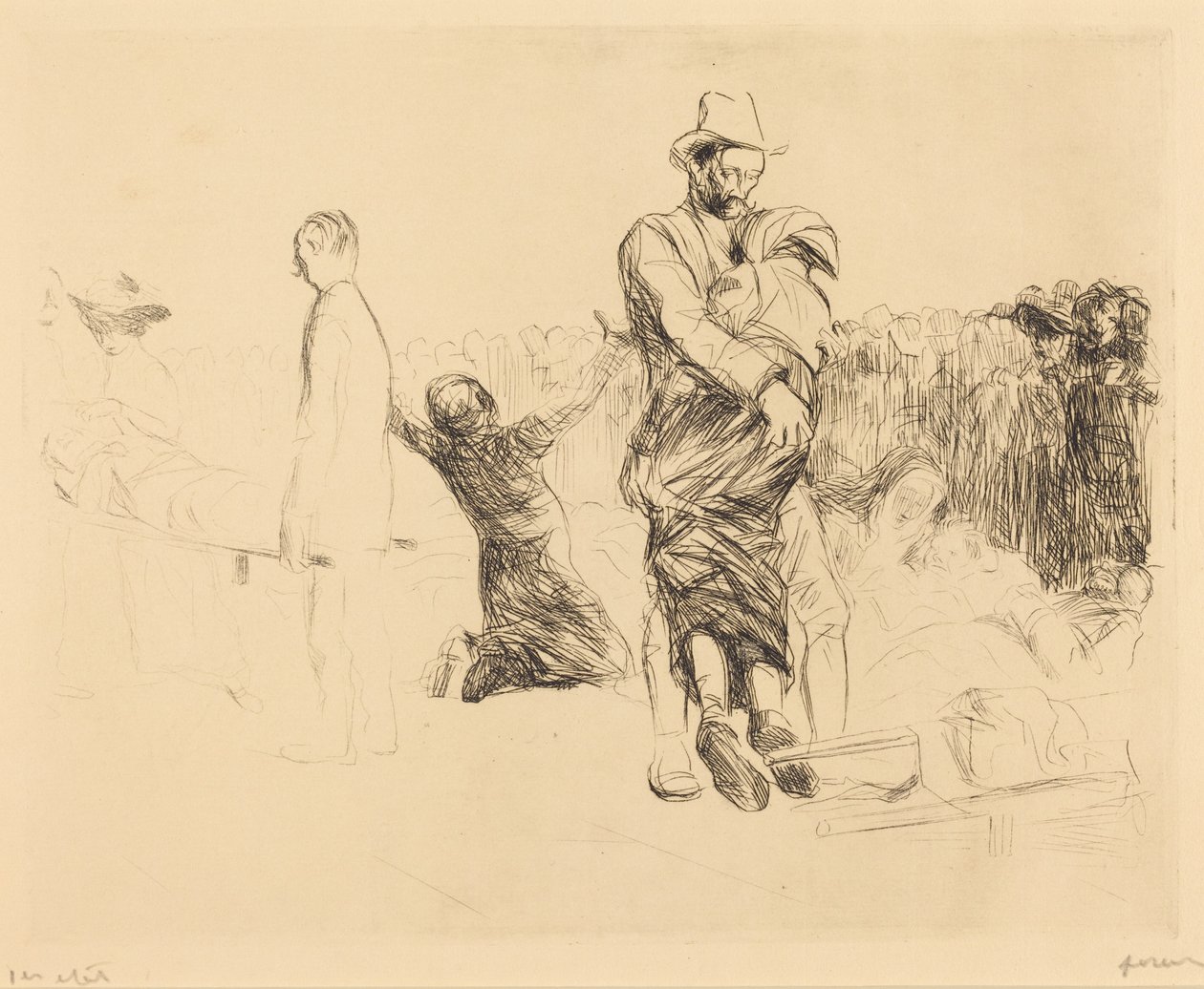 Lourdes, transporte de las personas con parálisis (Lourdes, Transport of the Paralyzed) de Jean-Louis Forain